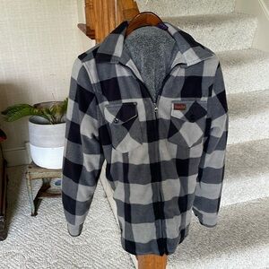 Canyon Creek Woman's Sherpa Plaid Flannel Zip Up Shacket